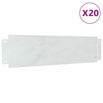 Vidaxl Robniki za trato 20 pcs srebrna 100 x 25 cm Pocinkano jeklo
