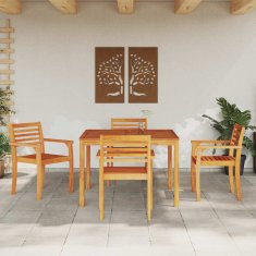 Vidaxl Vrtni jedilni set 5 pcs Rjava 110 x 110 x 75 cm