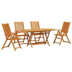 Vidaxl Zunanja jedilna garnitura 5 pcs Naravno les Velik