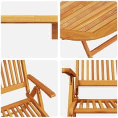 Vidaxl Zunanja jedilna garnitura 5 pcs Naravno les Velik