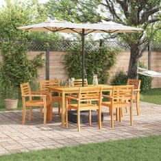 Vidaxl Vrtni jedilni set 7 pcs Rjava 140 x 80 x 74 cm