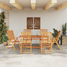 Vidaxl Zunanja jedilna garnitura 7 pcs Barva akacije Velik