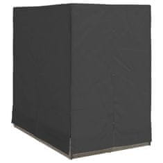Vidaxl Dvojni ležalnik s streho Siva 205 x 129 x 200 cm PE ratan