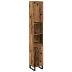 Vidaxl Komplet pohištva za kopalnico 3 pcs Rjava 30 x 30 x 180 cm