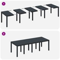 Vidaxl Komplet za jedilnico v vrtu 11 pcs Antracit Polt rattan