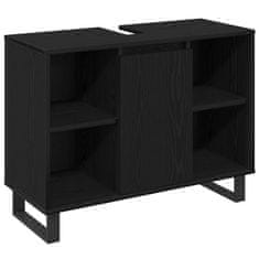Vidaxl Komplet pohištva za kopalnico 3 pcs Črna 30 x 30 x 180 cm