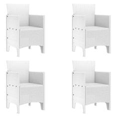 Vidaxl Vrtnna jedilna garnitura 5 pcs Bela 150 x 100 x 73 cm