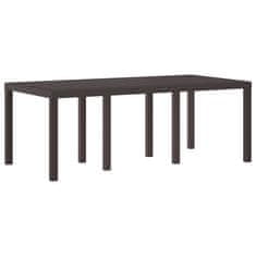 Vidaxl Zunanja jedilna garnitura 7 pcs Rjava 200 x 100 x 73 cm