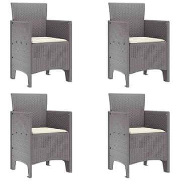 Vidaxl Vrtni Stol 4 szt. Svetlo siva 53 x 49 x 85 cm Polipropilen
