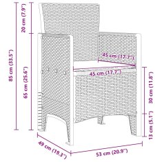 Vidaxl Vrtnica jedilna garnitura 15 pcs Bela Velike Poli ratan