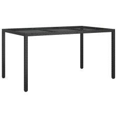 Vidaxl Vrtnja jedilna miza Črna 150 x 90 x 75 cm Poly ratan