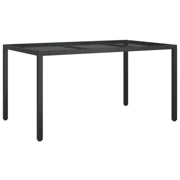 Vidaxl Vrtna miza Črna 150 x 90 x 75 cm poli ratan