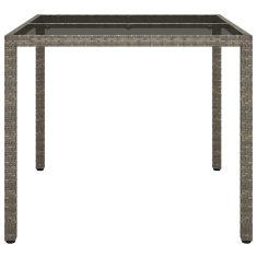 Vidaxl vrtnarska jedilna miza siva 90x90x75 cm poli ratan