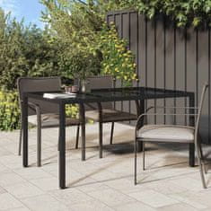Vidaxl Vrtnja jedilna miza Črna 150 x 90 x 75 cm Poly ratan