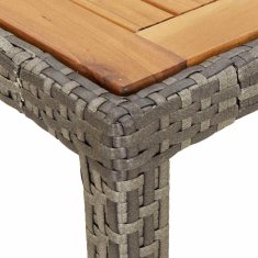 Vidaxl Vrtnja jedilna miza Siva 250 x 100 x 75 cm Poly ratan