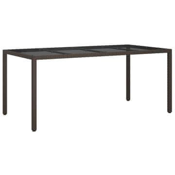 Vidaxl Vrtna miza Rjava 190 x 90 x 75 cm poli ratan