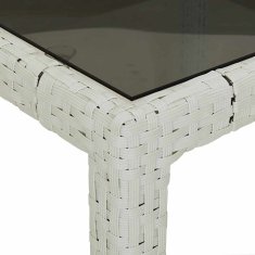 Vidaxl Vrtnja jedilna miza Bela 150 x 90 x 75 cm Poly ratan