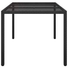 Vidaxl Vrtnja jedilna miza Črna 150 x 90 x 75 cm Poly ratan