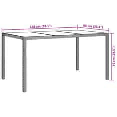 Vidaxl Vrtnja jedilna miza Bela 150 x 90 x 75 cm Poly ratan
