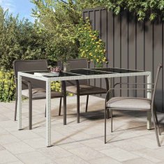 Vidaxl Vrtnja jedilna miza Bela 150 x 90 x 75 cm Poly ratan