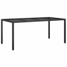 Vidaxl Vrtnja jedilna miza Črna 190 x 90 x 75 cm Poly ratan