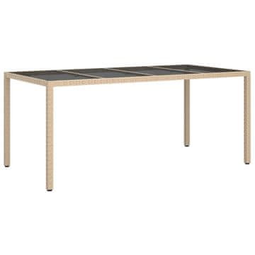 Vidaxl Vrtnja jedilna miza Bež 190 x 90 x 75 cm Poly ratan