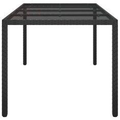 Vidaxl Vrtnja jedilna miza Črna 190 x 90 x 75 cm Poly ratan
