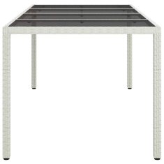 Vidaxl Vrtnja jedilna miza Bela 190 x 90 x 75 cm Poly ratan
