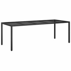 Vidaxl Vrtnja jedilna miza Čista črna 250 x 100 x 75 cm Poly ratan