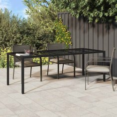 Vidaxl Vrtnja jedilna miza Čista črna 250 x 100 x 75 cm Poly ratan