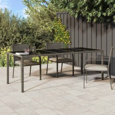 Vidaxl Vrtnja jedilna miza Siva 250 x 100 x 75 cm Poly ratan