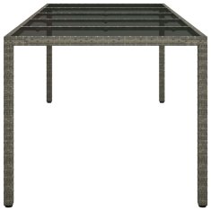 Vidaxl Vrtnja jedilna miza Siva 250 x 100 x 75 cm Poly ratan