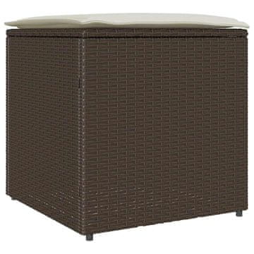 Vidaxl Škatla za blazine Rjava 50 x 50 x 50 cm poli ratan