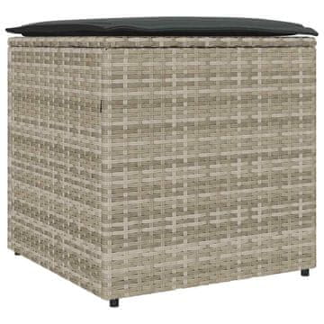 Vidaxl Škatla za blazine Svetlo siva 50 x 50 x 50 cm poli ratan