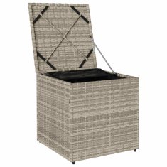 Vidaxl Škatla za blazine Svetlo siva 50 x 50 x 50 cm poli ratan