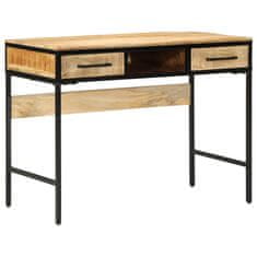 Vidaxl Pisalna miza s predalom Rjava 100 x 50 x 75 cm trden mangov les