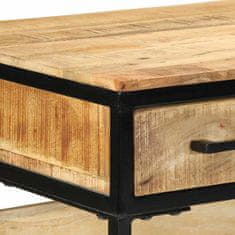 Vidaxl Pisalna miza s predalom Rjava 100 x 50 x 75 cm trden mangov les