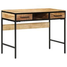 Vidaxl Pisalna miza s predalom Rjava 100 x 50 x 75 cm trden mangov les