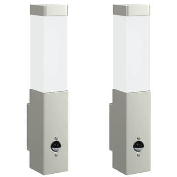 Vidaxl Zunanje stenske svetilke 2 pcs srebrna 10.5 x 6 x 35 cm