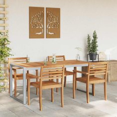 Vidaxl Vrtnja jedilna miza Siva 180 x 90 x 75 cm