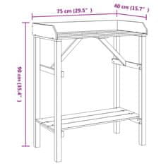 Vidaxl Stojala za rastline Rjava 75 x 40 x 90 cm Trdna borovina