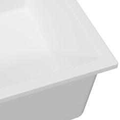 Vidaxl Kuhinjska umivalnica Bela 54 x 44 x 20 cm Granit