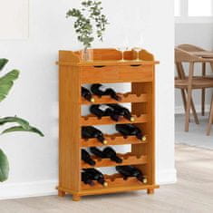 Vidaxl Stojalo za vino Rjava 90 x 60 x 30 cm Trdna borovina
