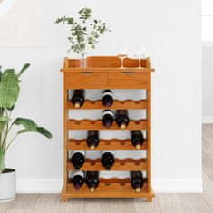 Vidaxl Stojalo za vino Rjava 90 x 60 x 30 cm Trdna borovina