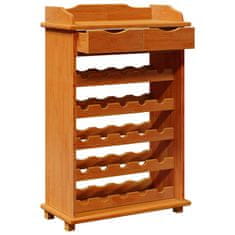 Vidaxl Stojalo za vino Rjava 90 x 60 x 30 cm Trdna borovina