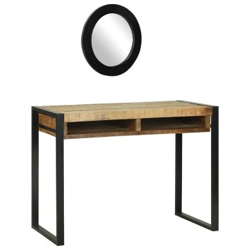 Vidaxl Toaletna mizica Rjava 100 x 50 x 75 cm Trden mangov les