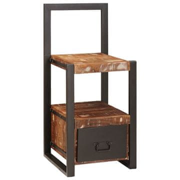 Vidaxl Stojalo za oblačila s predalom večbarvno Trdna obnovljena les