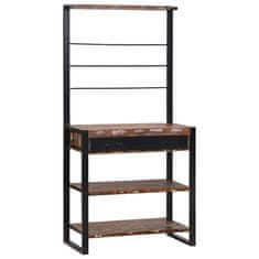 Vidaxl Kuhinjska polica Večbarvno in črno 80 x 40 x 160 cm