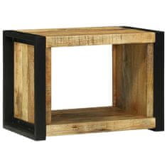 Vidaxl Stenski kubus s polico Rjava 55 x 35 x 40 cm Trden mangov les