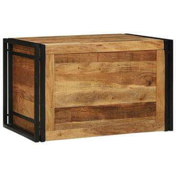 Vidaxl Shranjevalna škatla Rjava in črna 80 x 50 x 50 cm Akacijev les